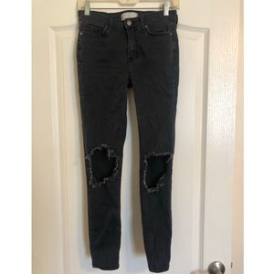 Free People distresses black Jeans